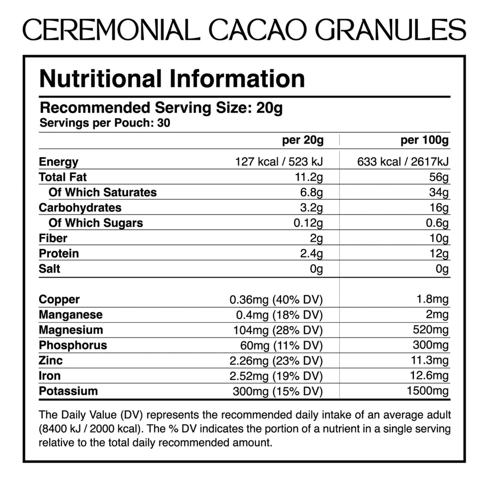 
                  
                    Ceremonial Cacao Granules - Pouch 600g - Abundance
                  
                
