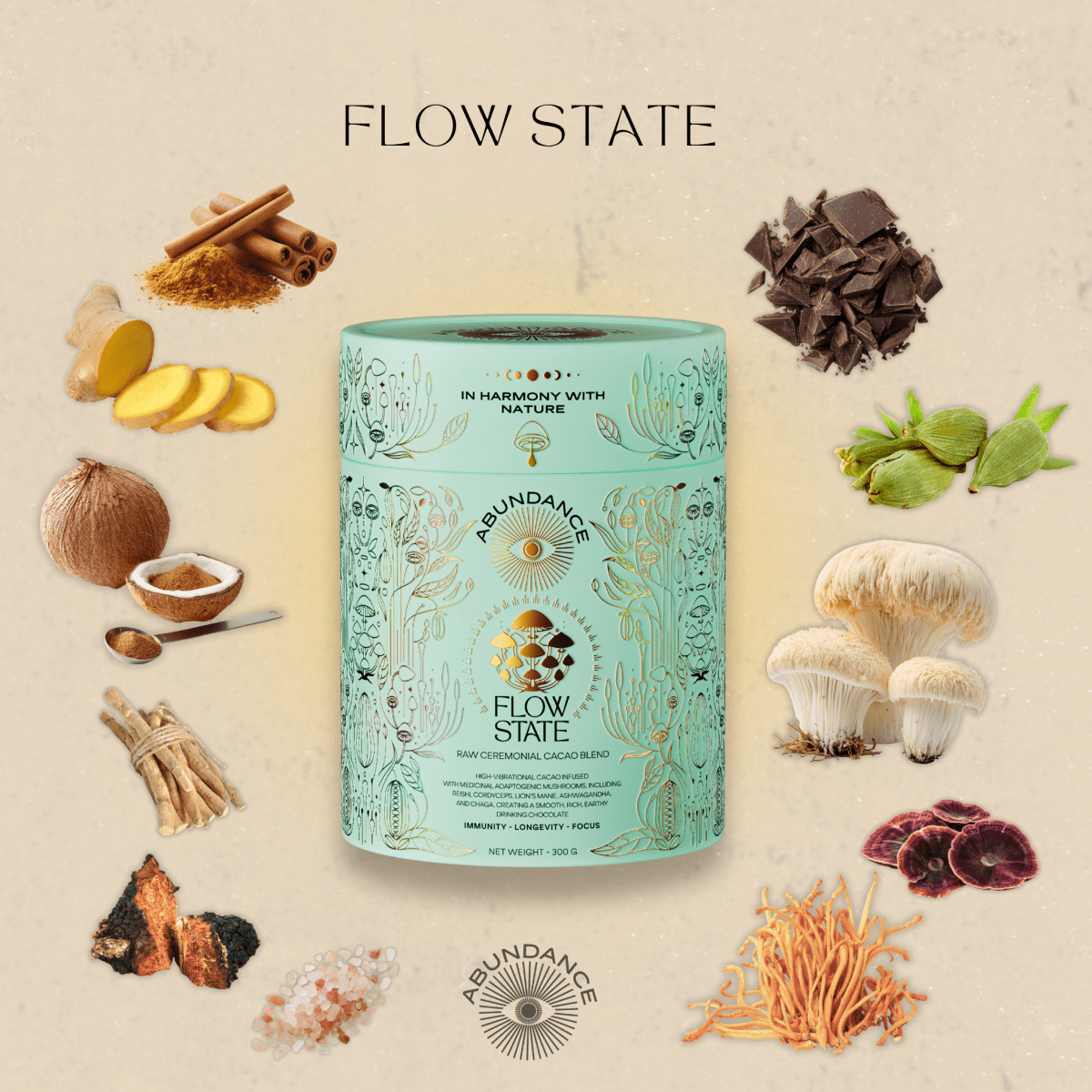 Flow State Ceremonial Cacao Blend - Pouch 600g - Abundance