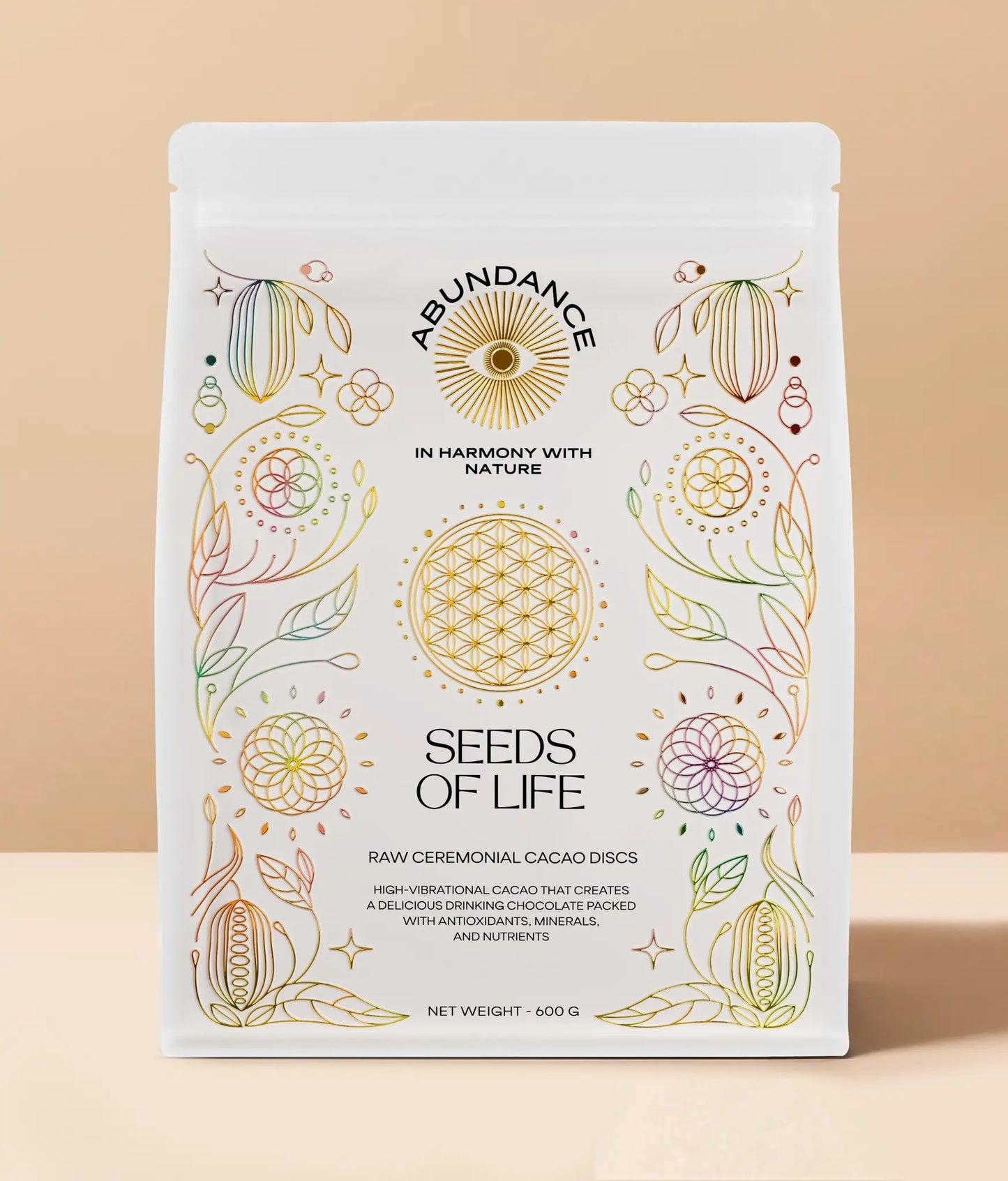 Ceremonial Cacao Seeds of Life - Pouch 600g - Abundance