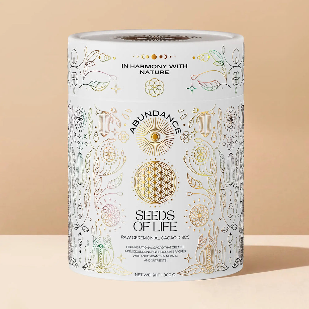 Ceremonial Cacao Seeds of Life Tin - 300g - Abundance